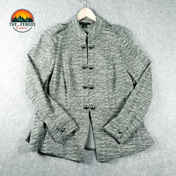 Lane Bryant Captain Jacket Gray Cotton Blend Button Front Women's Plus Size 16 - Picture 1 of 15